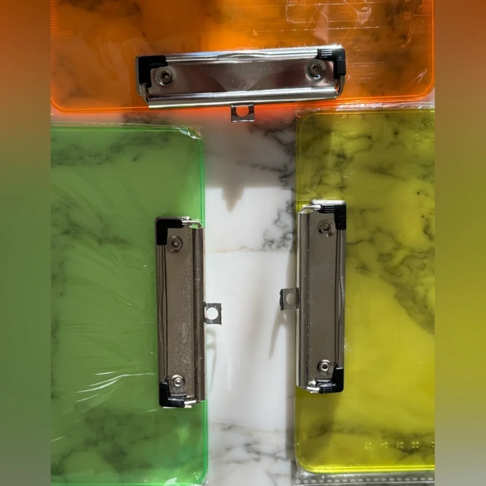 New Full-Size Neon Marble Clipboards | Set of 3 | Green, Yellow, Orange